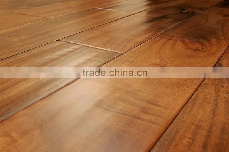 Hand scraped solid big leaf acacia wood flooring