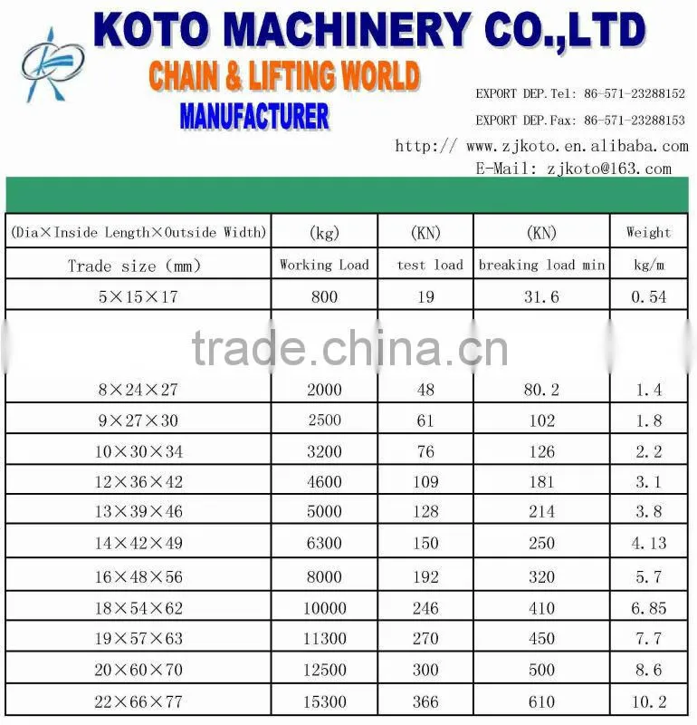 G80/G100 welding tie down chain