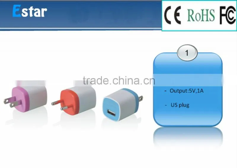 High quality portable 1a US usb charger for home and travelling purpose