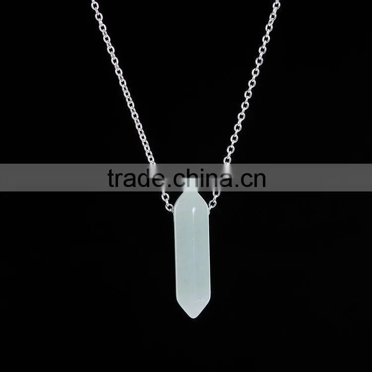 2016 Trendy Hot Style Natural Stone Gold Plated Bullet Necklace SMJ0137