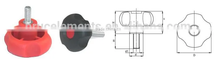 Four-star Plastic Knobs Screws BK38.0055