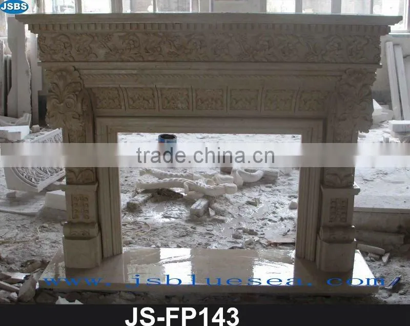 Marble fireplace surround with figure statue