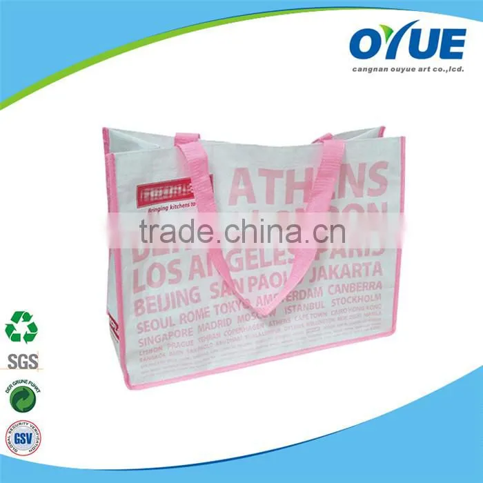 Wholesale eco recycled reuse pp woven shopping bag