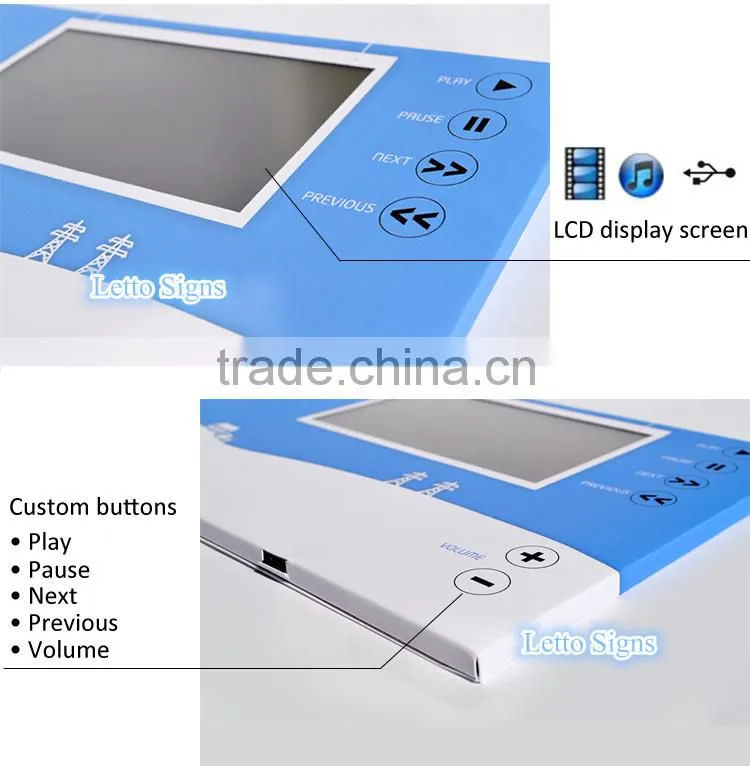 Customized Super-slim Video Card Video Audio Card Lcd Greeting Card