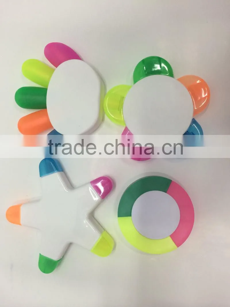 finger shaped multi colored highlighter pen