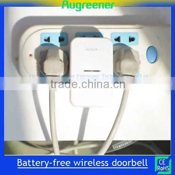 E1 hot selling battery less doorbell wireless doorbell 25 melody ring tone wireless doorbell Plug in Qingdao