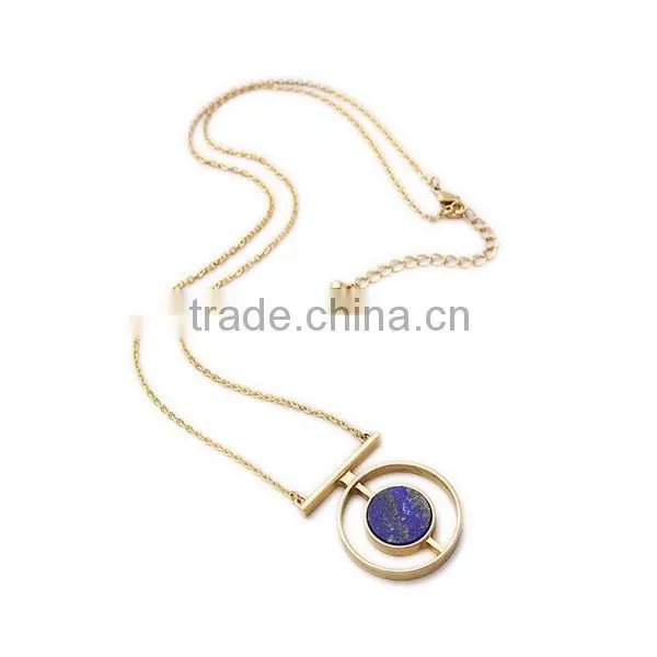 Long Round Marbleized Sphere Pendant Necklaces