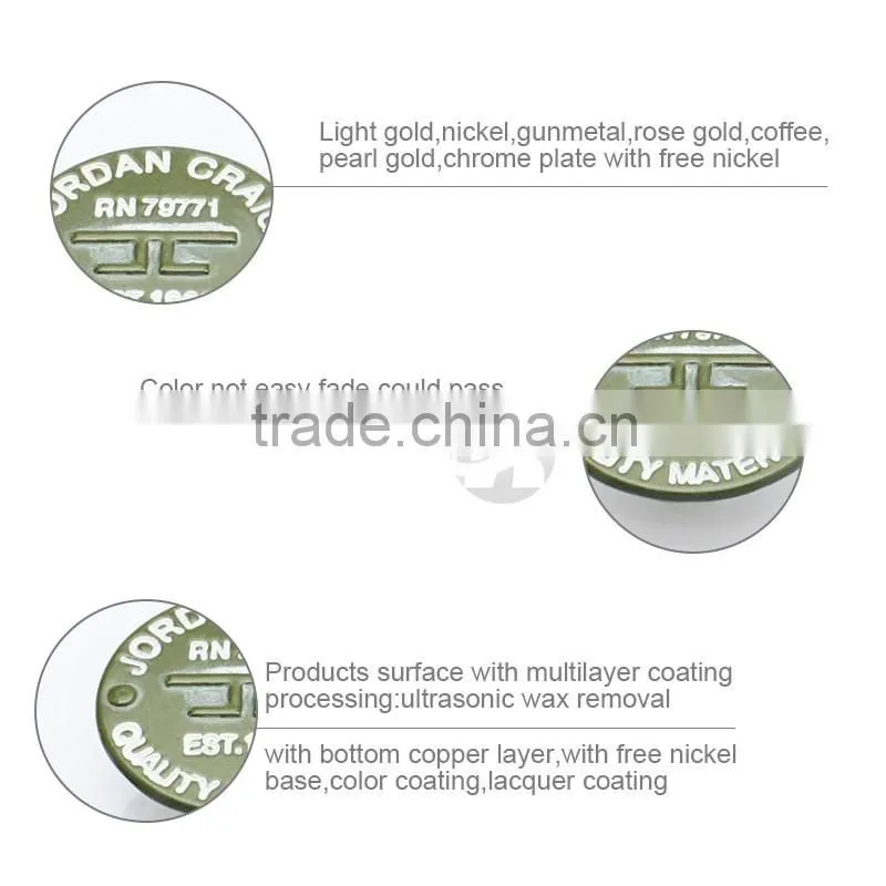 Colorful Custom Brass Shank Jeans Button