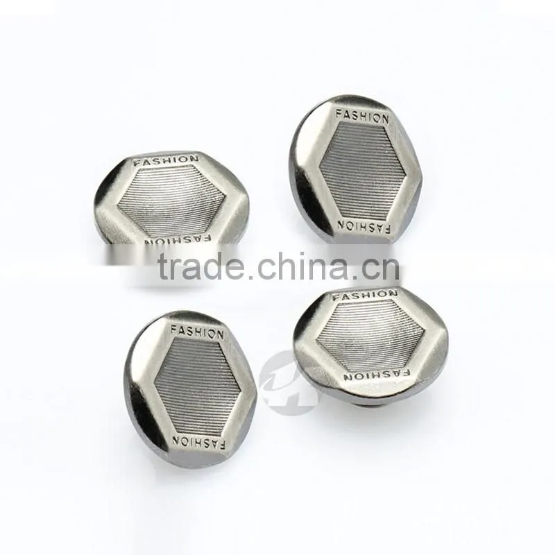 Pink Color Engraved Logo Metal Jean Shank Button