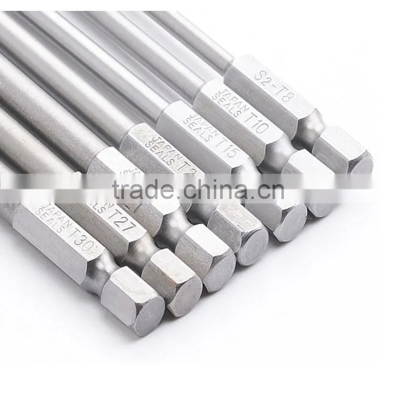 10Pcs T15 Magnetic Torx Screwdriver Bits Set Electric Screwdriver 100mm Length AR-73