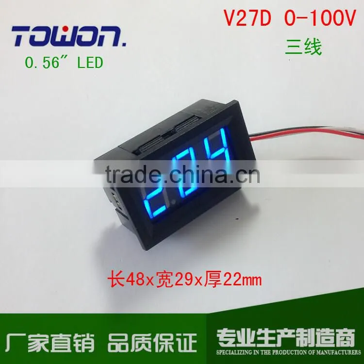 LED Red 2.5-30V Blue 3-30V Green 2.7-30V Digital Voltmeter Voltage Panel Meter for motorcycle car,auto etc