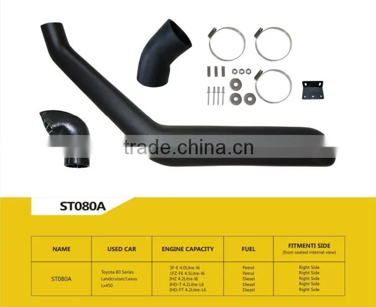 LLDPE High quality Car Snorkel Set Air Ram Intake Snorkel Kit New