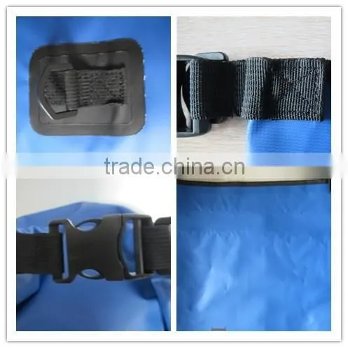 Manual solid color 600D PVC waterproof sports beach dry bag