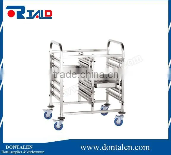 Commercial Stainless Mobile 6 Bay Caterers Bakers Rack Trolley +10 Baking Trays