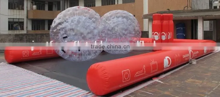dual lane human hamster ball inflatable race track challenge for sale