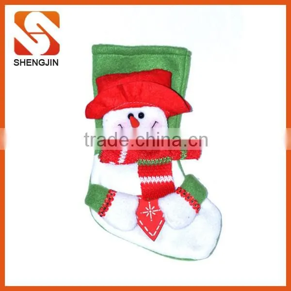 SJ-6953 Father Chirstmas stocking promotional velvet custom christmas socks