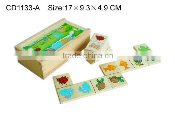 Hot sale educational wooden toys for kids puzzle domino