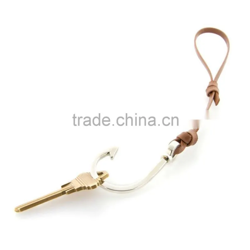 2015 fashion stainless steel anchor keychain