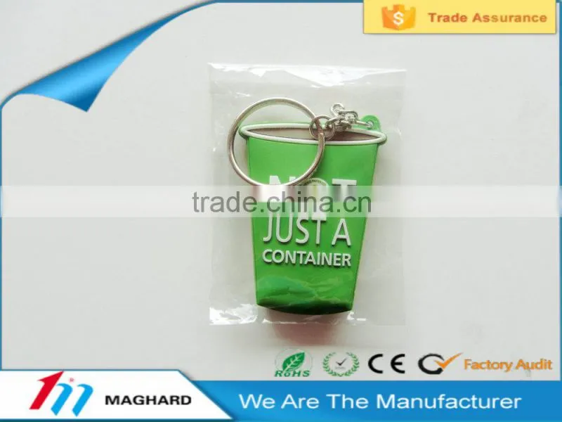cup shaped soft pvc fridge magnet key chain