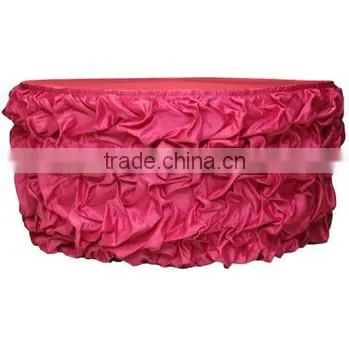 Wedding decoration satin ruffled table skirt