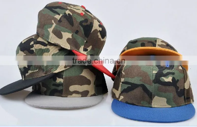 Sports Two Tone Wholesale Custom Camo Snapback Cap Custom Camo Baseball Cap