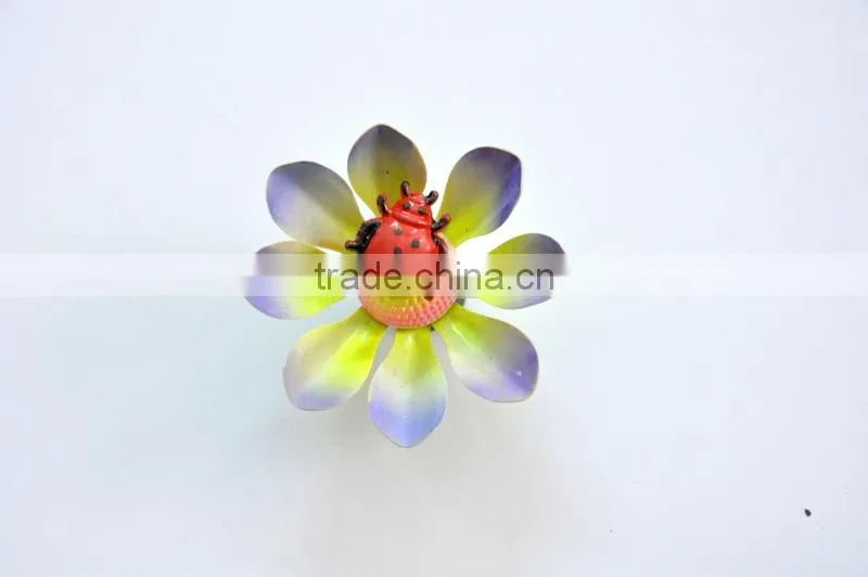 3.5 inch Dragonfly and Butterfly on Lotus Plastic Flowers Fridge Magnet