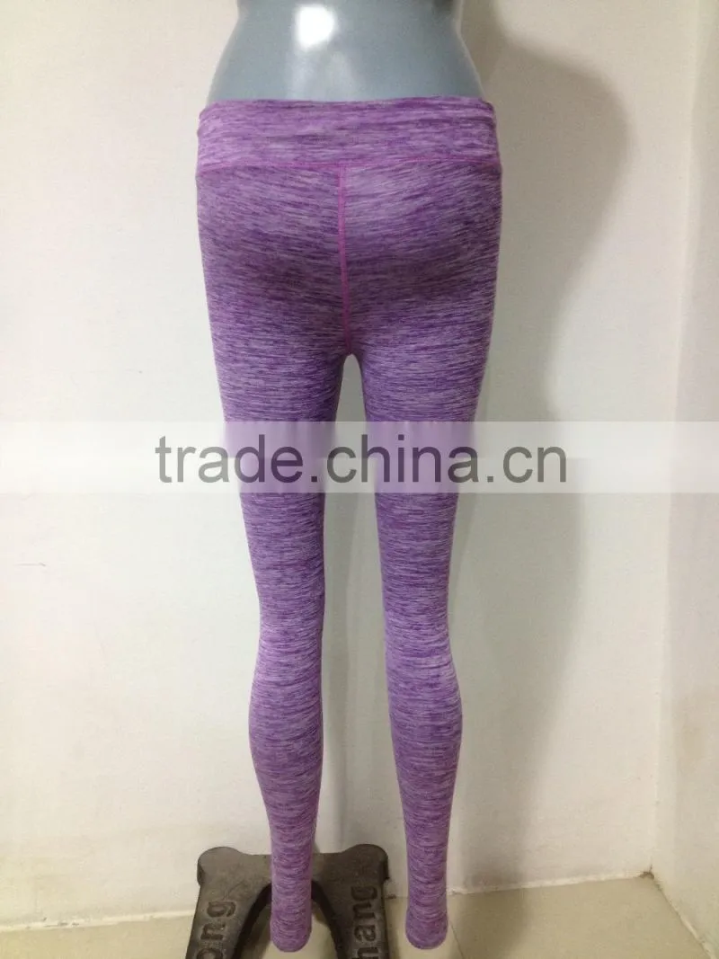 Santic wholesale gym wear sublimation print yoga pants contrast waistband leggings