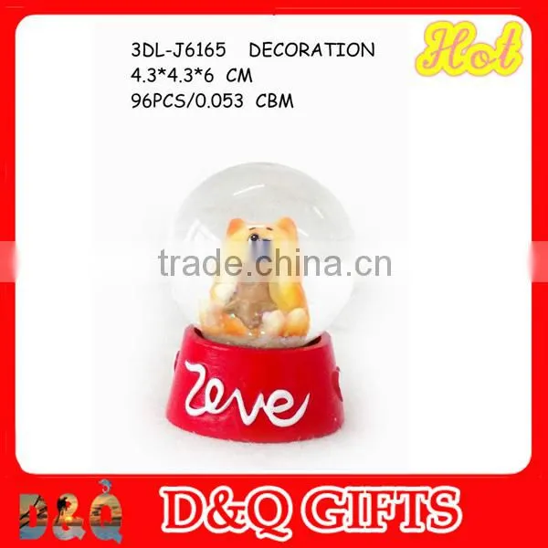 Acylic liquid snow globe 3D poly liquid snow globe
