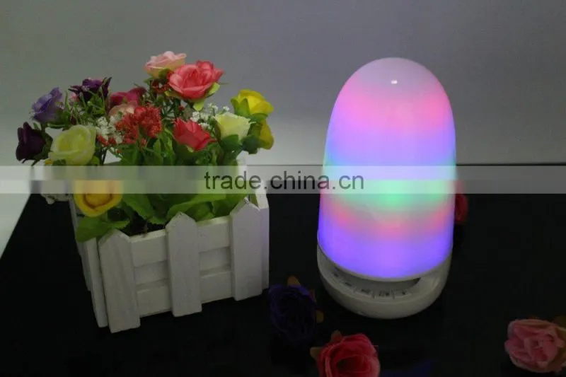 2016New Portable Wireless Bluetooth LED Light Lamp Speaker Built-in FM Radio with Hands-free Calls