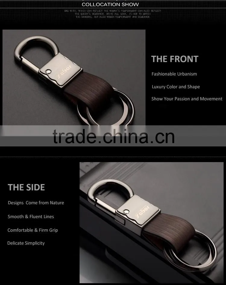 D Shape Hanger Multi Rings Leather Key chains