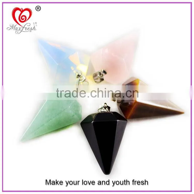 Fashion Pendant Necklace Customized Gemstone Beads New Elegant Natural Rock Crystal Cone-Shaped Pendants, Semi Precious Pendants