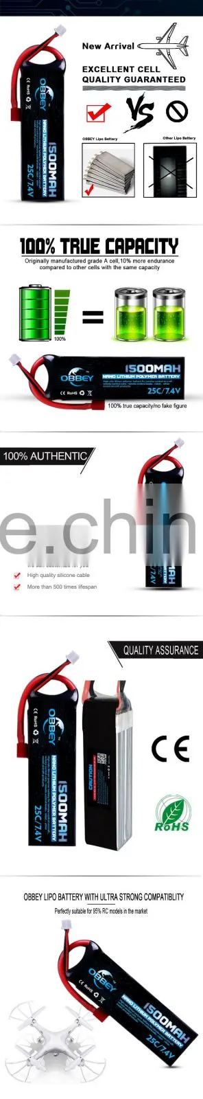 high rate C 1500mah ultra thin lipo battery 7.4v 50c lipo for rc drift car lipo battery pack