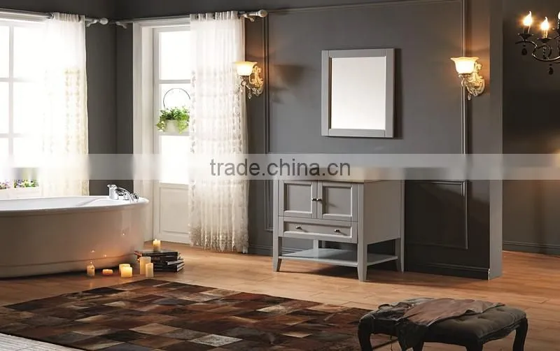 Grey Series Solid Oak Wood Waterproof Bathroom Vanity/ Cabinet