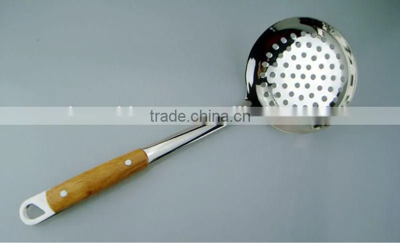 7pcs stainless steel wooden kitchenware