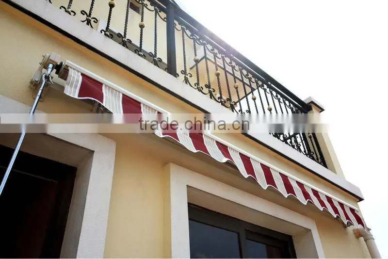 Economic outdoor non-cassette retractable awning