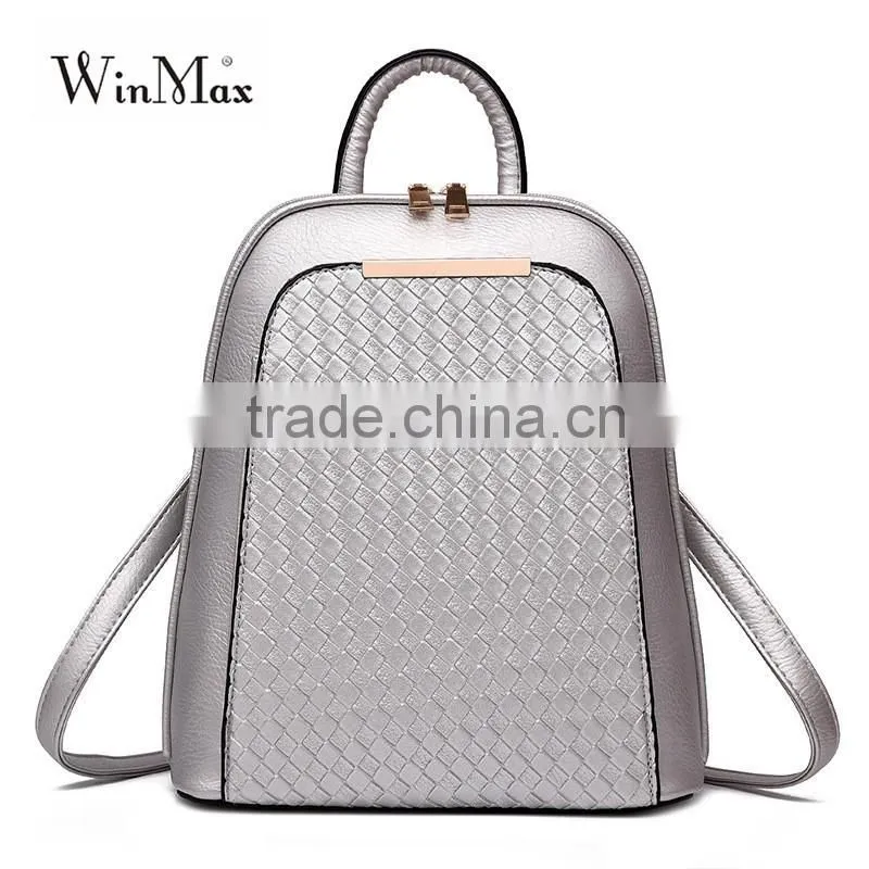 Leisure Knitting Teenage High Quality School Backpack Bags for Girls