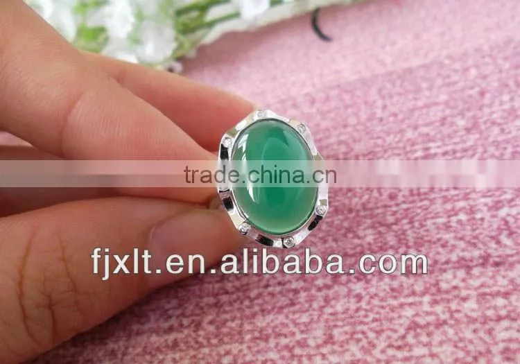 Hot Sale Newest Design 925 Sterling Silver Chrysoprase Gemstone Ring