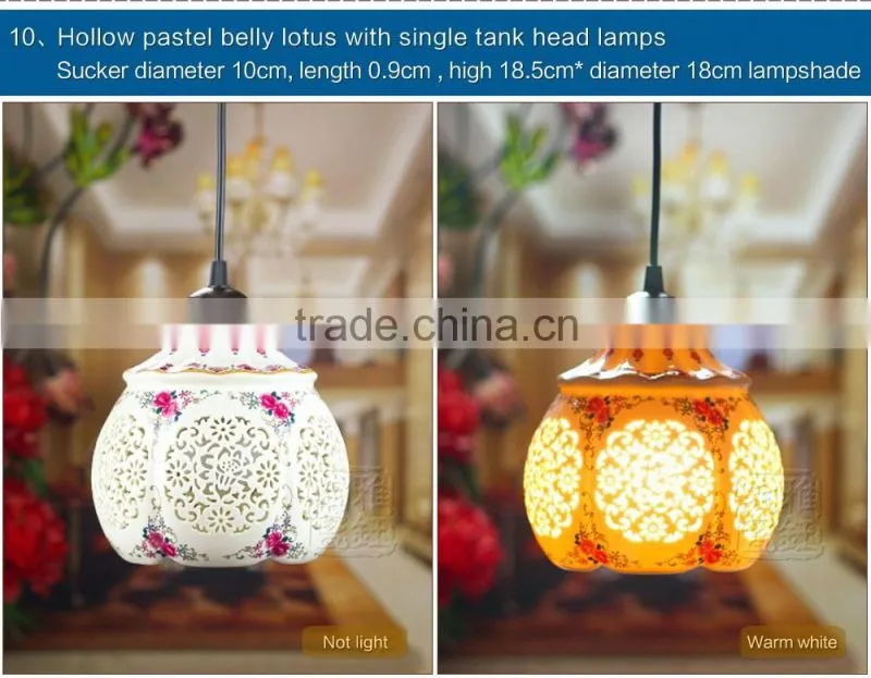 Jingdezhen Hollow Ceramic decorative hanging pendant light