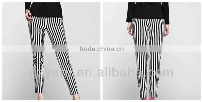 Fashionable stripe pencil woman trousers