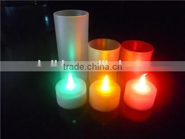 Battery Operated Flameless colorful LED Candle light for Wedding