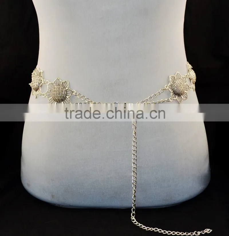 Hot Fashion Charm Popular Bohemia Silver Plated Square Shape Belly Necklace