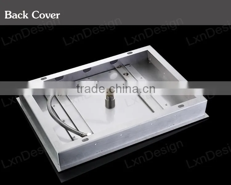 chrome finish led shower faucet embed ceiling square shower set stainless steel shower head with led hydro power lights