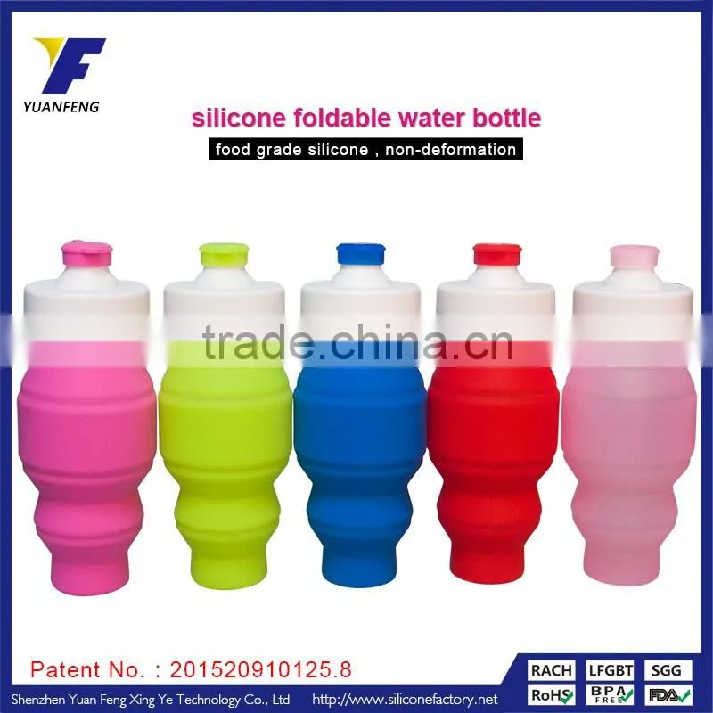 2016 Hot Sale 530ml Cheap Price Folding Silicone Water Bottle