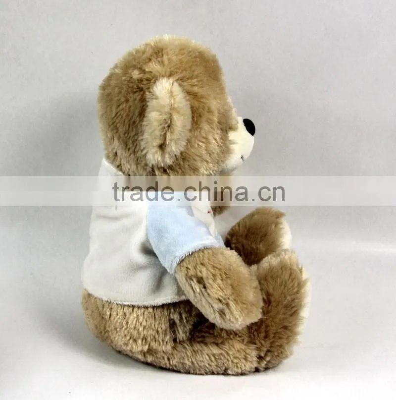 Luckiplus Hot Sale First Class Adorable Icecream Cloth Bear Pink and Blue Safe Technology Toy For Kids