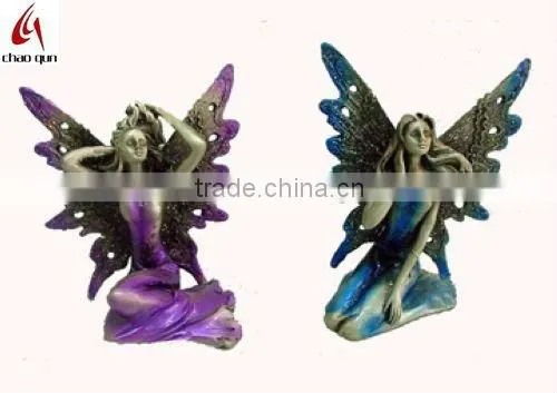 2012 metal lovely fairy with unicorn sculpture 0067