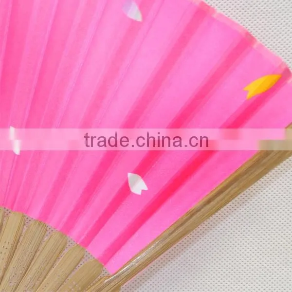 Japanese style bamboo folding silk fabrics dancing fans for gift