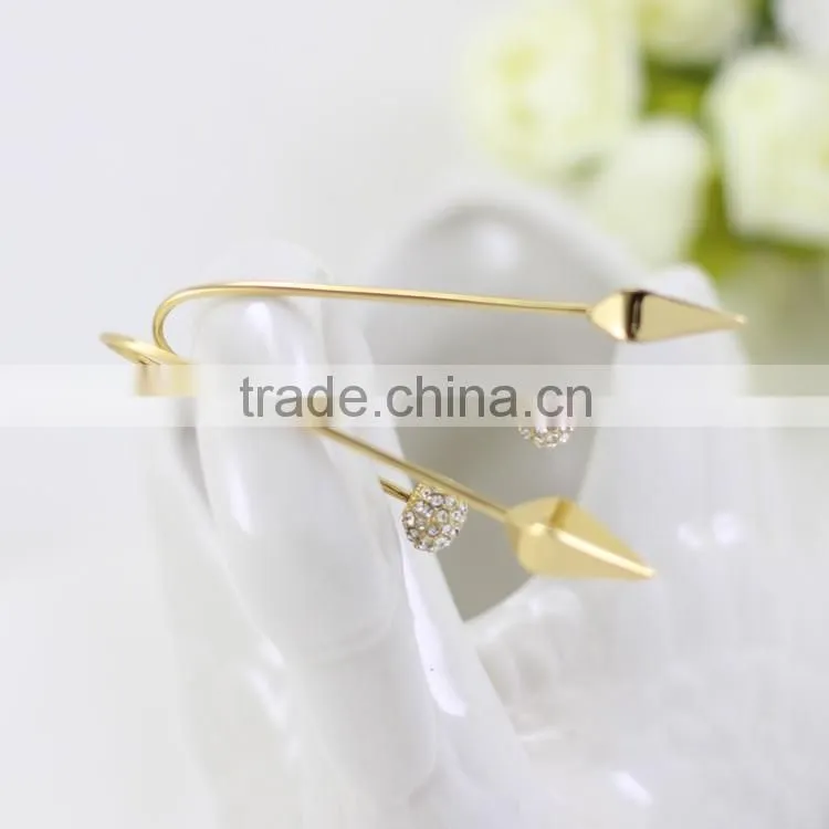 Kingman shiny gold making self piercing tragus earrings