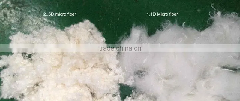 Washable synthetic down-like fiber ball cluster fill for garment jacket bedding pillow
