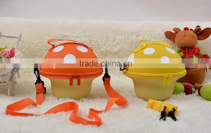 New design EVA Green color mushroom shape wholesale handbag/High grade oranger color mushroom handbag for children