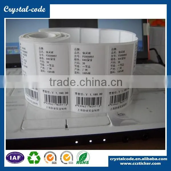 Favorable price custom epoxy adhesive barcode strong adhesive sticker